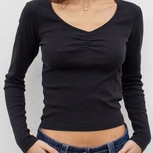 Subdued Shirred Long Sleeve